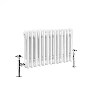 G-Rad White Double Column Horizontal Radiator - (H) 300 x (W) 590mm