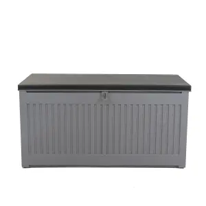 Charles Bentley 270L Outdoor Garden Plastic Storage Box, Grey/Black