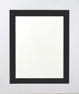 Metro White Frame with Black Mount for Image Size 24 x 16 Inch