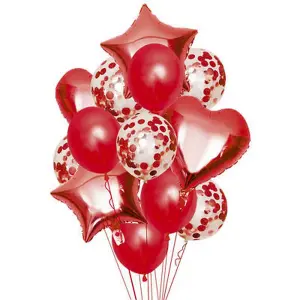 Eurowrap Christmas Balloons (Pack of 14) Red (One Size)