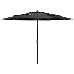 Berkfield 3-Tier Parasol with Aluminium Pole Anthracite 3 m