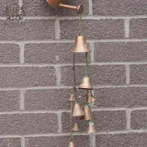 Galvanised Metal Watering Can Wind Chimes Vintage Copper Home Garden Ornament