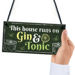 Red Ocean Gin Signs For Garden Shed SummerHouse Funny Party Gift Kitchen Wall Plaque Sign