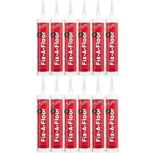 Fix-A-Floor Extra Strength Bonding Adhesive for Loose and Hollow Tiles, Wood, LVT & Laminate. Includes 2mm+ Tip - Pack of 12