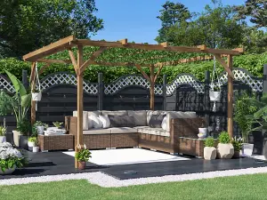 Dunster House Wooden Pergola Garden Plants Frame Utopia 3m x 3m (10' x 10')