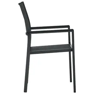 Berkfield Garden Chairs 2 pcs Black Plastic Rattan Look