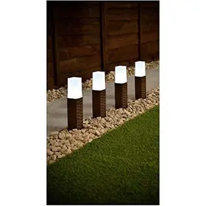 Brickerville Brown Solar Powered Integrated LED Pathway Lights (Set of 4)