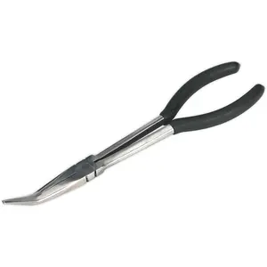 275mm Angled Needle Nose Pliers - Durable Drop Forged Steel with 45 Degree Precision