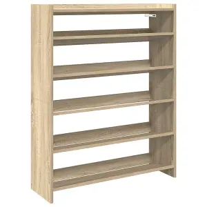 Berkfield Shoe Rack Sonoma Oak 80x25x100 cm Engineered Wood