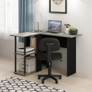 Angulo L-Shape Computer Desk Black / Grey