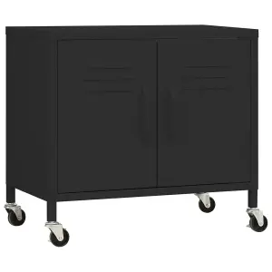 Berkfield Storage Cabinet Black 60x35x56 cm Steel