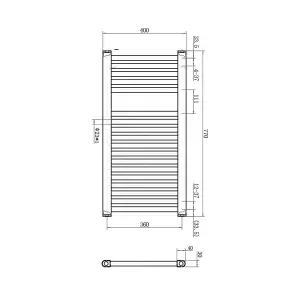 Triton Gold Heated Towel Rail - 770x400mm