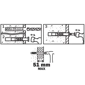 Diall PZ Countersunk Hammer fixing (Dia)6mm (L)80mm, Pack of 20