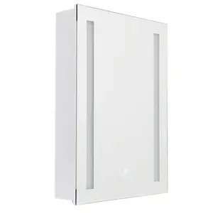 Touch Sensor Wall Bathroom Mirror Cabinet LED Lighting with Shaver Socket 700 x 500 mm