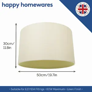 Modern Designer Cream Linen Fabric Lamp Shade with Inner Matching Cotton Lining