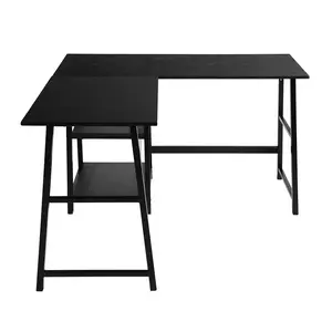 Charge L-Shape Desk Black / 75cm H x 120cm W x 120cm D