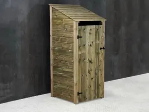 Wooden Premium Tongue & Groove Log Store (W-79cm, H-180cm, D-88cm) With door