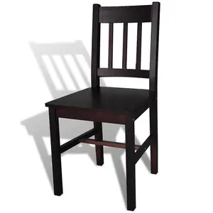 Berkfield Dining Chairs 4 pcs Dark Brown Pinewood