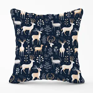 Reindeer, Whimsical, Illustration Pattern Cushions 45cm x 45cm