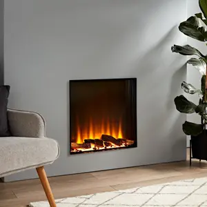 Focal Point Eccentra 2kW Matt Black Electric Fire (H)777mm (W)663mm (D)127mm