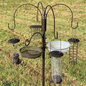 Complete Bird Feeding Station with 4 Feeders