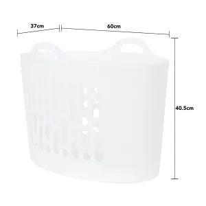 Wham 4 Piece Plastic Flexi Basket Set (2 x 8L/2 x 50L) Ice White