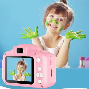 Pink Kids Mini Selfie Video Camera Safe Durable Shockproof with Non-toxic Plastic Material