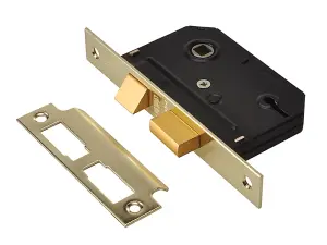 UNION ES-SL Essentials 3 Lever Mortice Sashlock Polished Brass 65mm 2.5in Visi