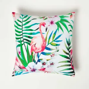 Homescapes Pink Flamingo Outdoor Cushion 45 x 45 cm, Set of 2