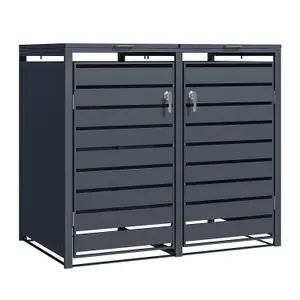 Phoenix GB2213AAK Anthracite Double Wheelie Bin Steel Storage / Bin Store