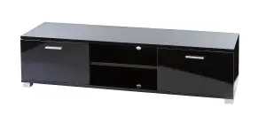 Modern Black 140cm Matt Gloss TV Stand Cabinet Suitable for 40 - 65 Inch 4K LED Flat Screen TV's