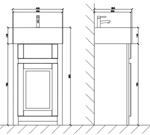 Keenware KVU-049BB Sapphire Blue Kensington Cloakroom Vanity Unit With Traditional Belfast Sink