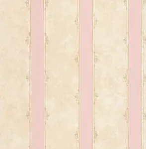 SK Filson Beige & Pink Stripe Wallpaper