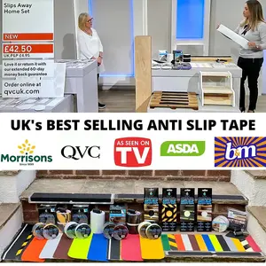 Anti Slip Tape Pre Cut Treads in Clear 12" x 2 " 8x Pack