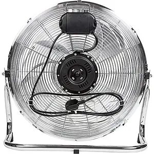 MYLEK High Velocity Floor Fan Air Circulator Industrial Cooling 18 Inch Cool Cold Chrome - 3 Speed Portable - Adjustable Tilt