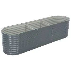 Berkfield Garden Raised Bed 320x80x81 cm Galvanised Steel Grey