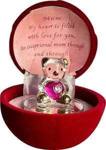 Glass Bear In Gift Box For A Special Mum Through And Through | Gift For Mother | Mummy | Mothers Day | Gift For Mum From Daughter Or Son