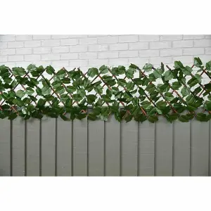 Expanding Artificial Ivy Leaf Trellis, Garden Hedge Trellis Privacy Screen - L180 x H30 cm