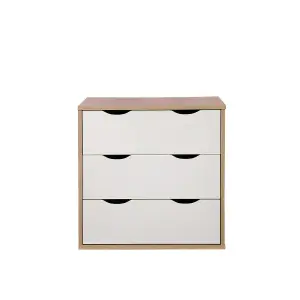 Alton 3 Drawer Bedroom Cabinet Bedside Chest Of Drawers Sonoma Oak & White