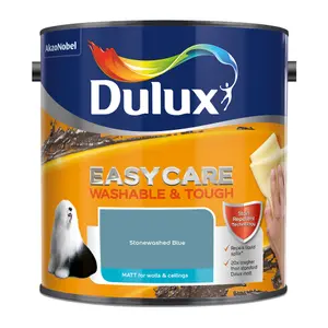 Dulux Easycare Stonewashed Blue Matt Wall paint, 2.5L