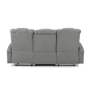 Hannah 3 Seater Electric Recliner, Dark Grey Air Leather