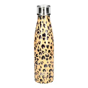 BUILT Stainless Steel Water Bottle Double Wall 500ml Sport Leopard Travel Flask