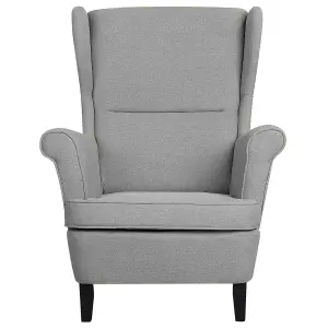 Wingback Chair ABSON Fabric Grey