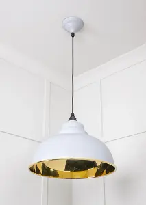 Smooth Brass Harborne Pendant in Birch