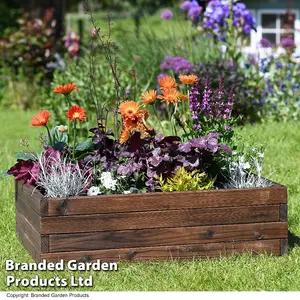 Wooden Raised Garden Planter Treated Fir Wood Outdoor Flower Trough Herb Vegetable Bed Twin Pack (2 x Medium 80x60cm)