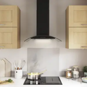 Cooke & Lewis CLCGB60 Glass Curved Cooker hood (W)60cm - Black