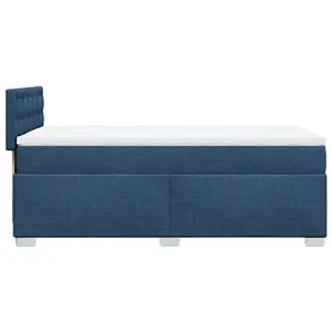 Berkfield Box Spring Bed with Mattress Blue 90x200 cm Fabric