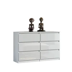 6-Drawer Chest of Drawers 120cm White - Creative Furniture