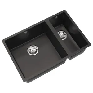 Liquida CM670MB 1.5 Bowl Comite Undermount / Inset Matt Black Kitchen Sink