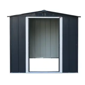 6 x 6 Apex Metal Garden Shed - Anthracite Grey (6ft x 6ft / 6' x 6' / 1.8m x 1.2m)